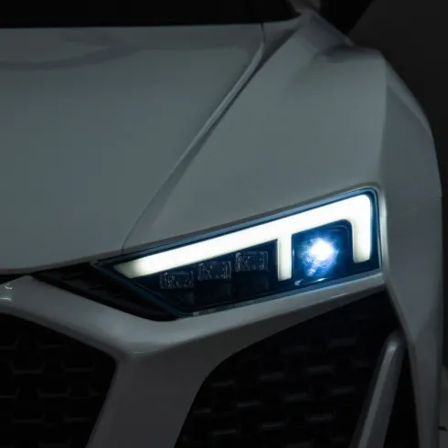 Auto Elettrica per Bambini Audi R8 Big 24V Bianco con Sedile in Pelle