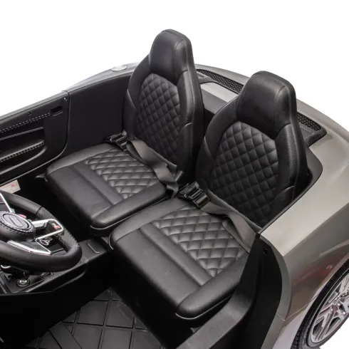 Auto Elettrica per Bambini Audi R8 Big 24V Grigio con Sedile in Pelle