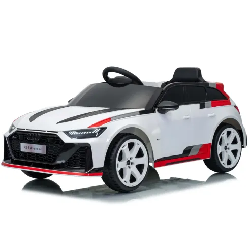 Auto Elettrica Bambini Audi RS6 GT Bianco 12V con LED Radiocomando