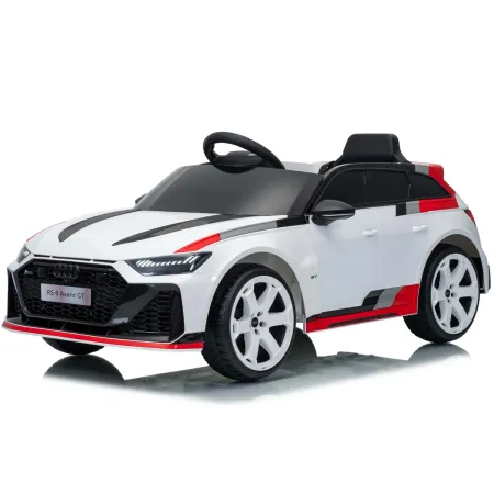 Auto Elettrica Bambini Audi RS6 GT Bianco 12V con LED Radiocomando