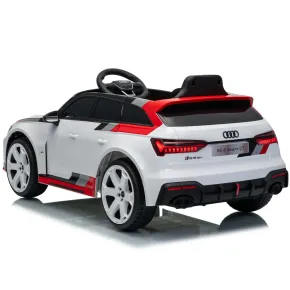 Auto Elettrica Bambini Audi RS6 GT Bianco 12V con LED Radiocomando 2