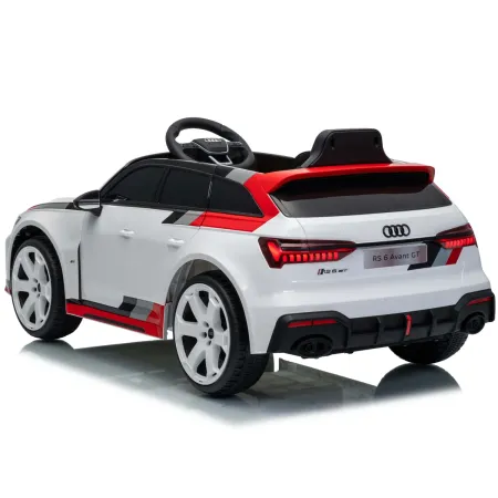 Auto Elettrica Bambini Audi RS6 GT Bianco 12V con LED Radiocomando