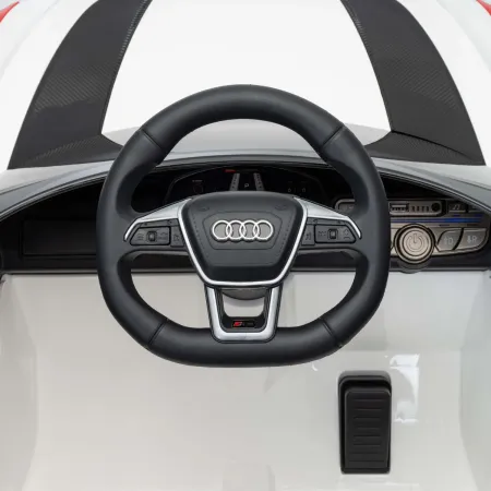 Auto Elettrica Bambini Audi RS6 GT Bianco 12V con LED Radiocomando
