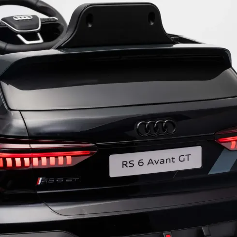 Auto Elettrica Bambini Audi RS6 GT Nero 12V con LED Radiocomando