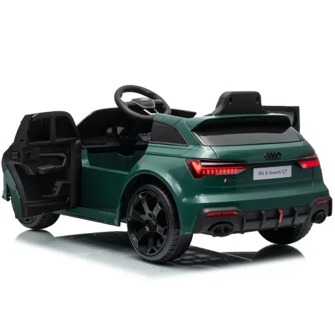 Auto Elettrica Bambini Audi RS6 GT Verde 12V con LED Radiocomando