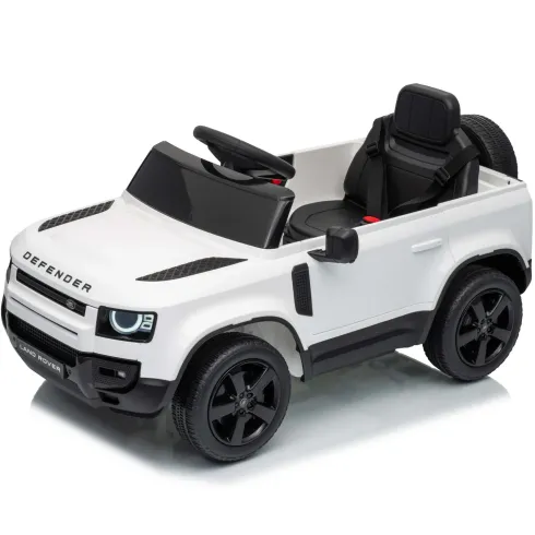 Defender Small Macchina Elettrica per Bambini 12V Bianco MP3 Luci LED