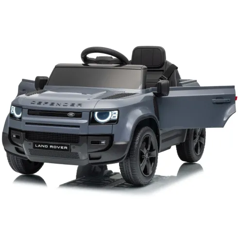 Defender Small Macchina Elettrica per Bambini 12V Grigio MP3 Luci LED