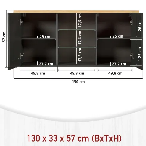 Cucina Componibile 5 Mobili Colonne Legno Antracite Rovere 370 cm