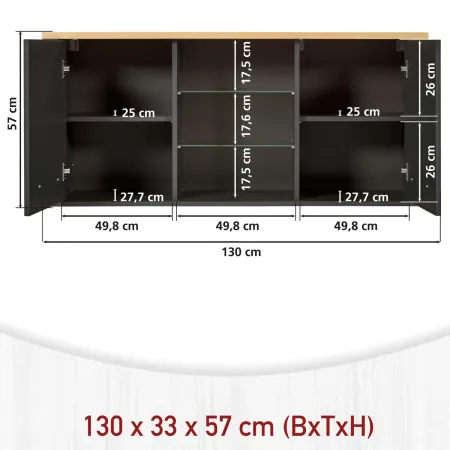 Cucina Componibile 5 Mobili Colonne Legno Antracite Rovere 370 cm