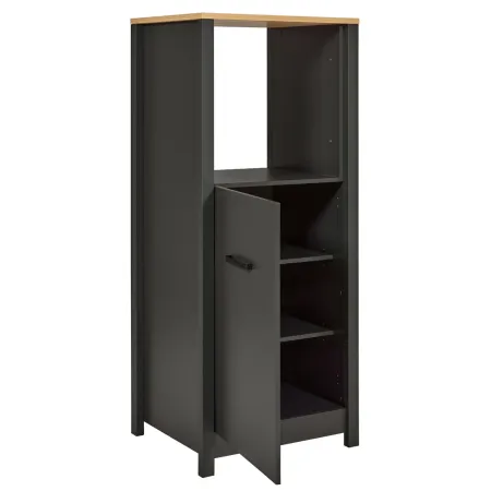 Cucina Componibile in Legno Antracite Rovere 6 Mobili Colonne 370 cm