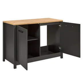Cucina Componibile 430 cm Legno Antracite Rovere 6 Mobili Coordinati 2