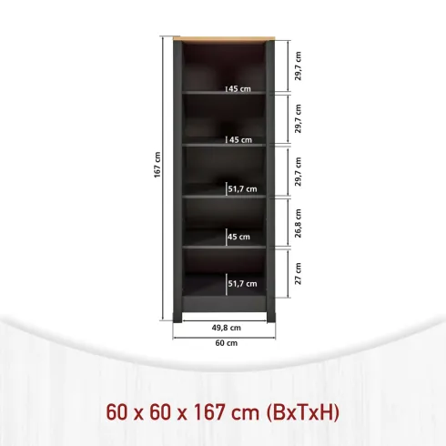Cucina Componibile 430 cm Legno Antracite Rovere 6 Mobili Coordinati