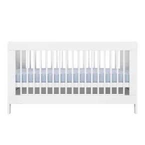 Lettino per Bambini 70x140 cm in Legno Bianco con Sponde Regolabili 2