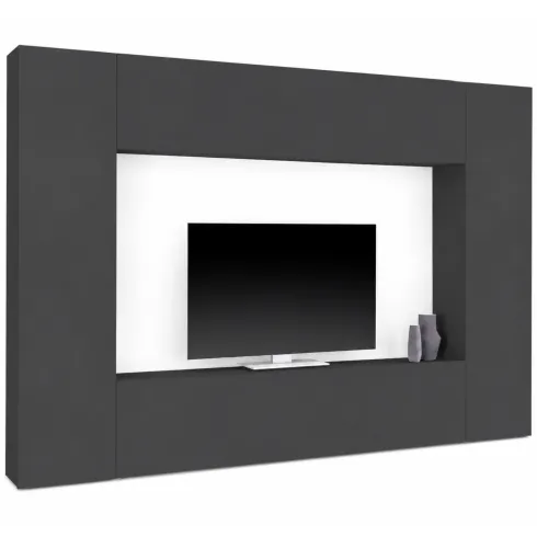 Mobile Porta TV Parete Attrezzata da Soggiorno Antracite Opaco 260 cm