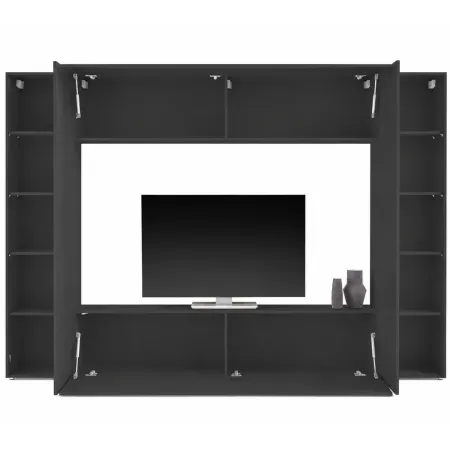Mobile Porta TV Parete Attrezzata da Soggiorno Antracite Opaco 260 cm