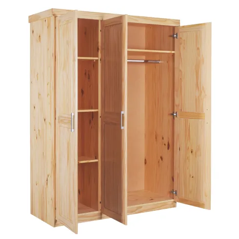 Armadio tre 3 Ante in Legno Appendiabiti Mobile Guardaroba per Camera da Letto | BricoShop24
