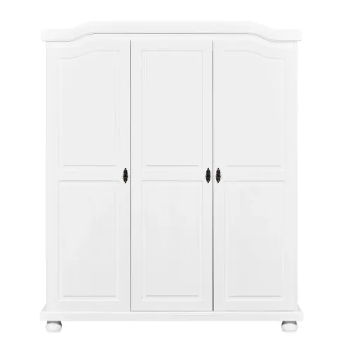 Armadio a 3 Ante Bianco Legno Appendiabiti Mobile Camera Letto Cabina Guardaroba