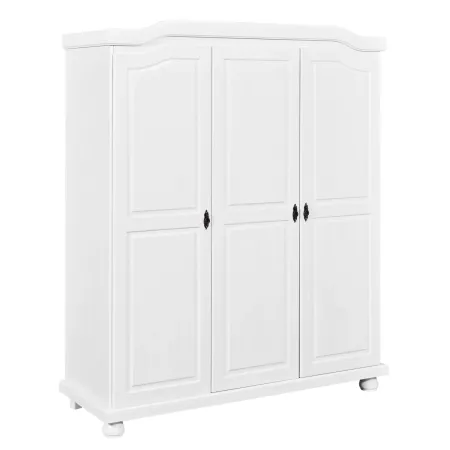 Armadio a 3 Ante Bianco Legno Appendiabiti Mobile Camera Letto Cabina Guardaroba