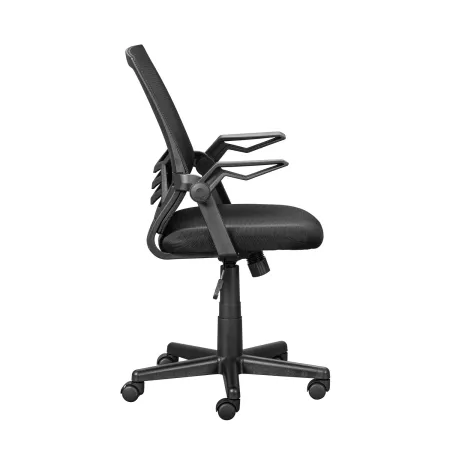 Sedia con Braccioli Nera Poltrona Ufficio Ruote Reclinabile Imbottita Scrivania | BricoShop24