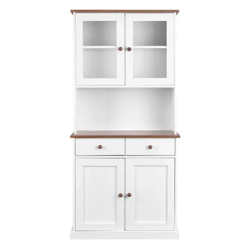 Mobile 2 Ante con Cassetti Bianca Credenza Alta Vetrina Ingresso Moderna Legno | BricoShop24