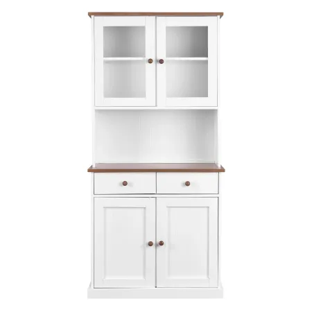 Mobile 2 Ante con Cassetti Bianca Credenza Alta Vetrina Ingresso Moderna Legno | BricoShop24