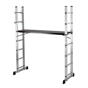 Trabattello Scala Alluminio 6 Scalini Multiposizione Max 120kg Ponteggio Lavori 2
