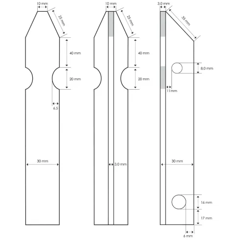 10 Paletti per Recinzione a T 250 cm 30x30 in Ferro Zincato Pali Metallo