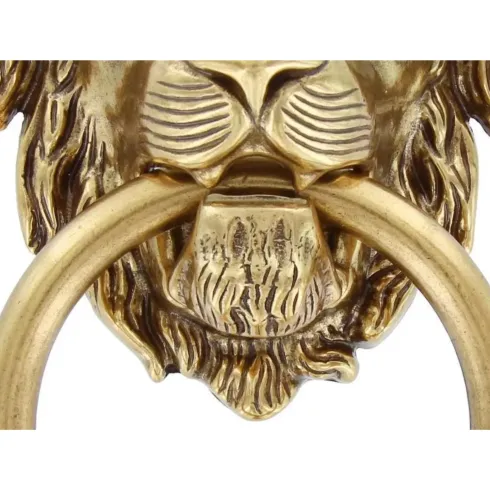 Anello Battente per Porta Blindata Leone in Ottone 109x190 mm Oro