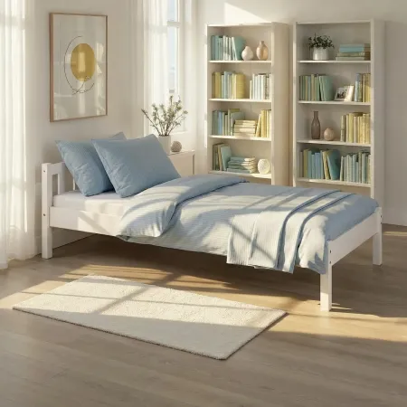 Struttura Letto Singolo 90x200 Bianco 1 Piazza Cameretta Camera| BricoShop24