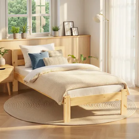 Struttura Letto Singolo 90x200 in Legno Pino una Piazza Cameretta Bambini Camera