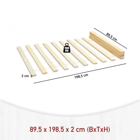Doghe in Legno Struttura Letto Singolo 90x200 90x190 Pino per Cameretta Bambini