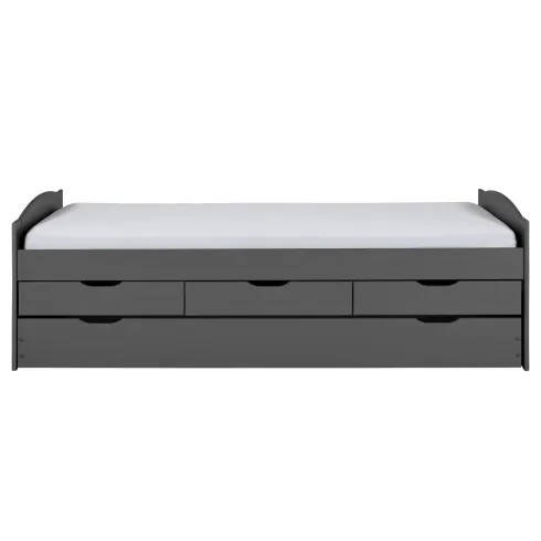 Divano Letto 2 Letti Singoli Doghe 90x200 Grigio Cassetti Contenitore Estraibile