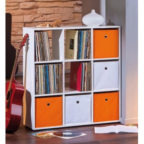 Libreria Scaffale Bianca Cubi Moderna Divisorio Stanza Parete Bifacciale Legno 2