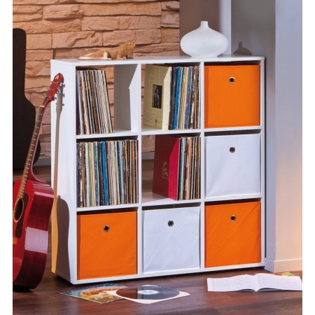 Libreria Scaffale Bianca Cubi Moderna Divisorio Stanza Parete Bifacciale Legno