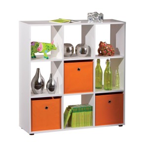 Libreria Scaffale Bianca Cubi Moderna Divisorio Stanza Parete Bifacciale Legno