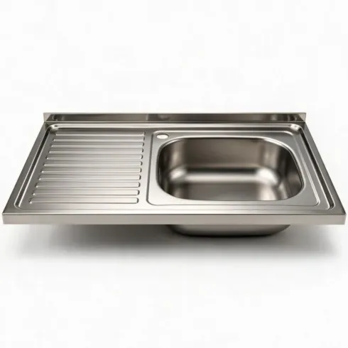 Lavello Lavandino da Cucina 80x50 cm 1 vasca con Gocciolatoio Sinistro