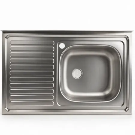 Lavello Lavandino da Cucina 80x50 cm 1 vasca con Gocciolatoio Sinistro