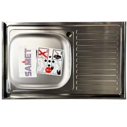 Lavello Lavandino da Cucina 80x50 cm 1 vasca con Gocciolatoio Sinistro