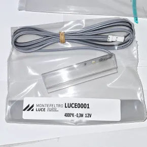 2 Spot Luce LED Blu per Ripiano in Legno 12V con Trasformatore 2