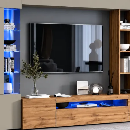Kit 5 Luci LED 4000K Blu 12V per Ripiani in Vetro e Legno Mobile 0,3W