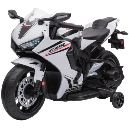 Moto Elettrica per Bambini Honda CBR1000RR 10,2V Bianco con LED