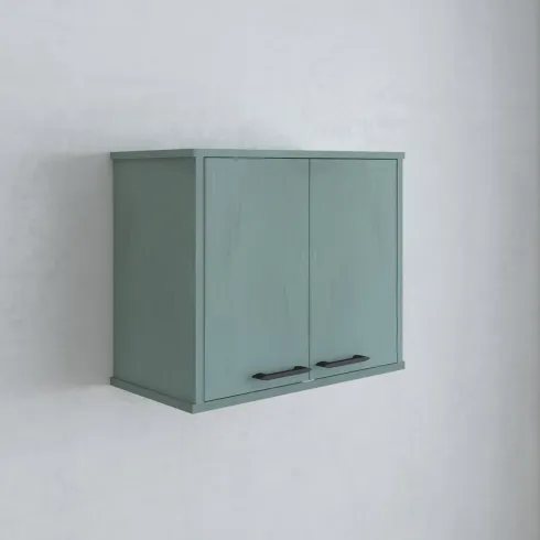Pensile Lavanderia 60x34x52,5 cm in PVC Verde Ripiano Doppia Anta