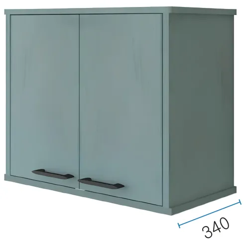 Pensile Lavanderia 60x34x52,5 cm in PVC Verde Ripiano Doppia Anta