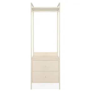 Appendiabiti da Ingresso con 2 Cassetti Asta in Metallo Beige da Terra 2