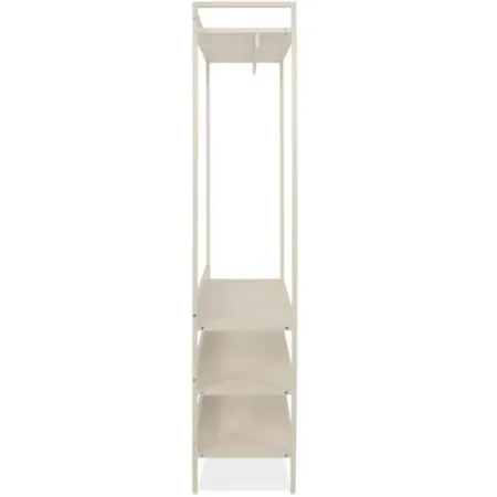 Appendiabiti da Terra con 3 Ripiani Asta in Metallo Beige da Ingresso