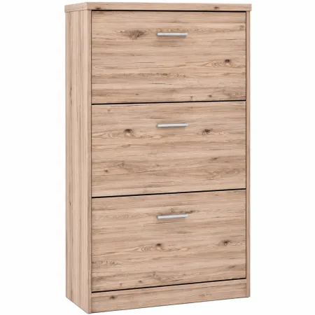 Scarpiera 3 Scomparti Rovere 70x18x120 cm Salvaspazio Camera Ingresso