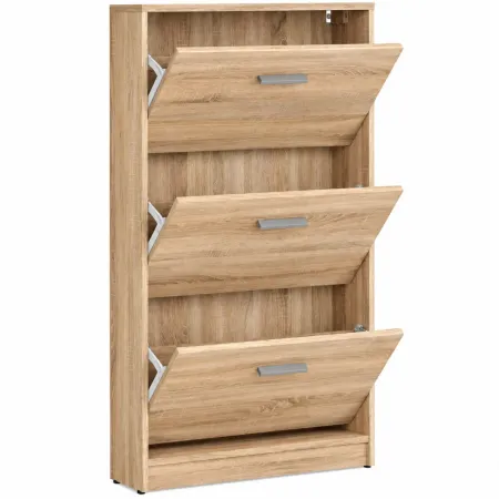 Scarpiera 3 Scomparti Rovere 70x18x120 cm Salvaspazio Camera Ingresso