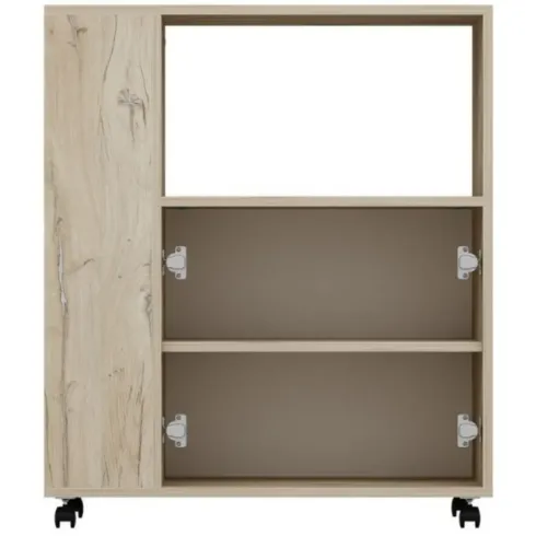 Mobile da Cucina Carrello Multiuso Rovere Bianco con 2 Ante Vani