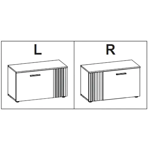 Credenza 2 Ante Reversibile Madia Multiuso Antracite Rovere Soggiorno