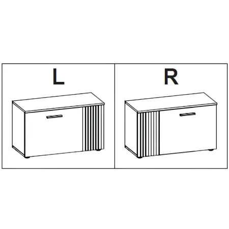 Credenza 2 Ante Reversibile Madia Multiuso Antracite Rovere Soggiorno